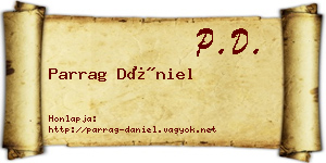 Parrag Dániel névjegykártya